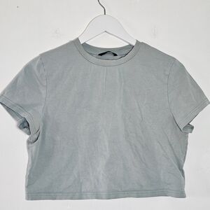 Basic Light Blue Women's Crop Top